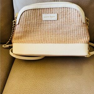 Nanette Lepore Tan and Cream Woven Bag